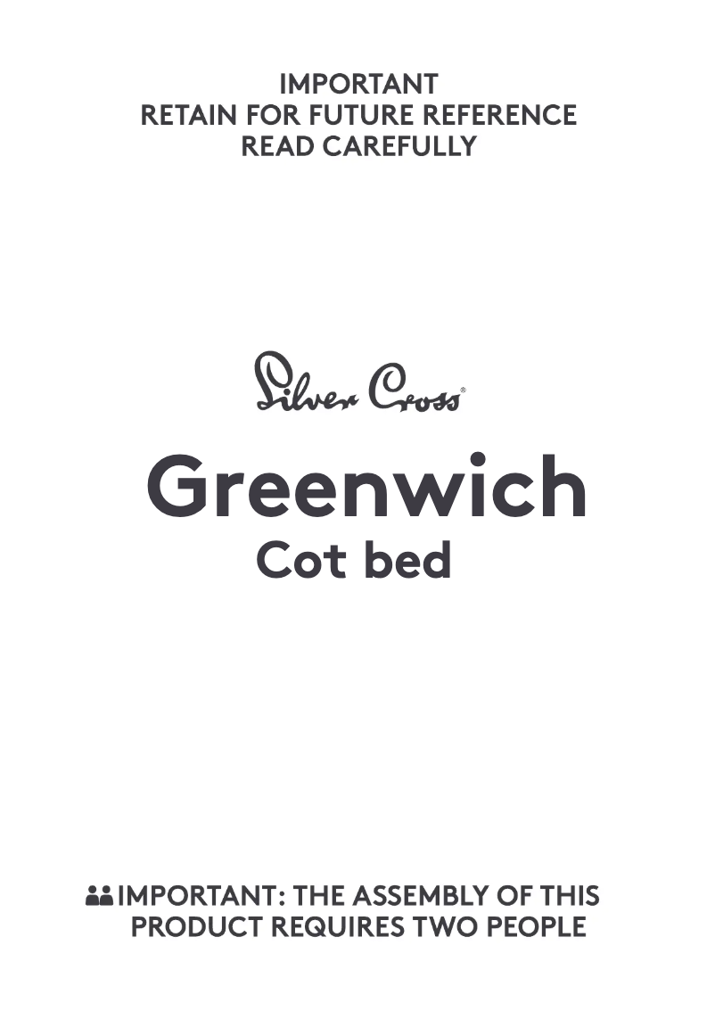 Página 1 del manual Manual de usuario Silver Cross Greenwich Cot Bed