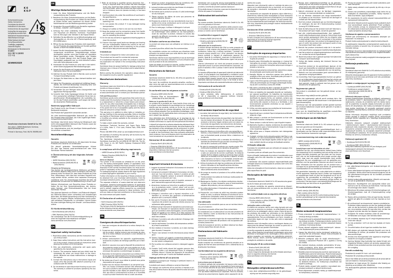 Imagen de la primera página del manual del dispositivo K 6