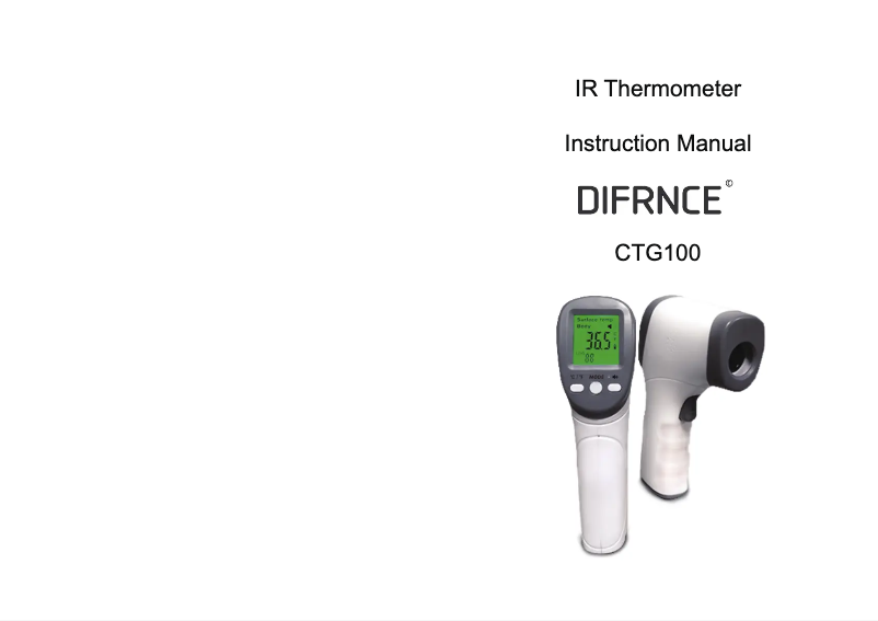 Imagen de la primera página del manual del dispositivo DIFRNCE CTG-100