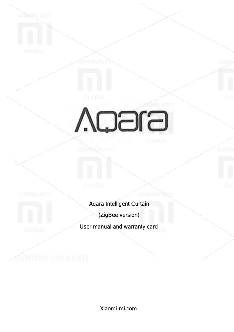 Imagen de la primera página del manual del dispositivo Aqara Smart Curtain Controller