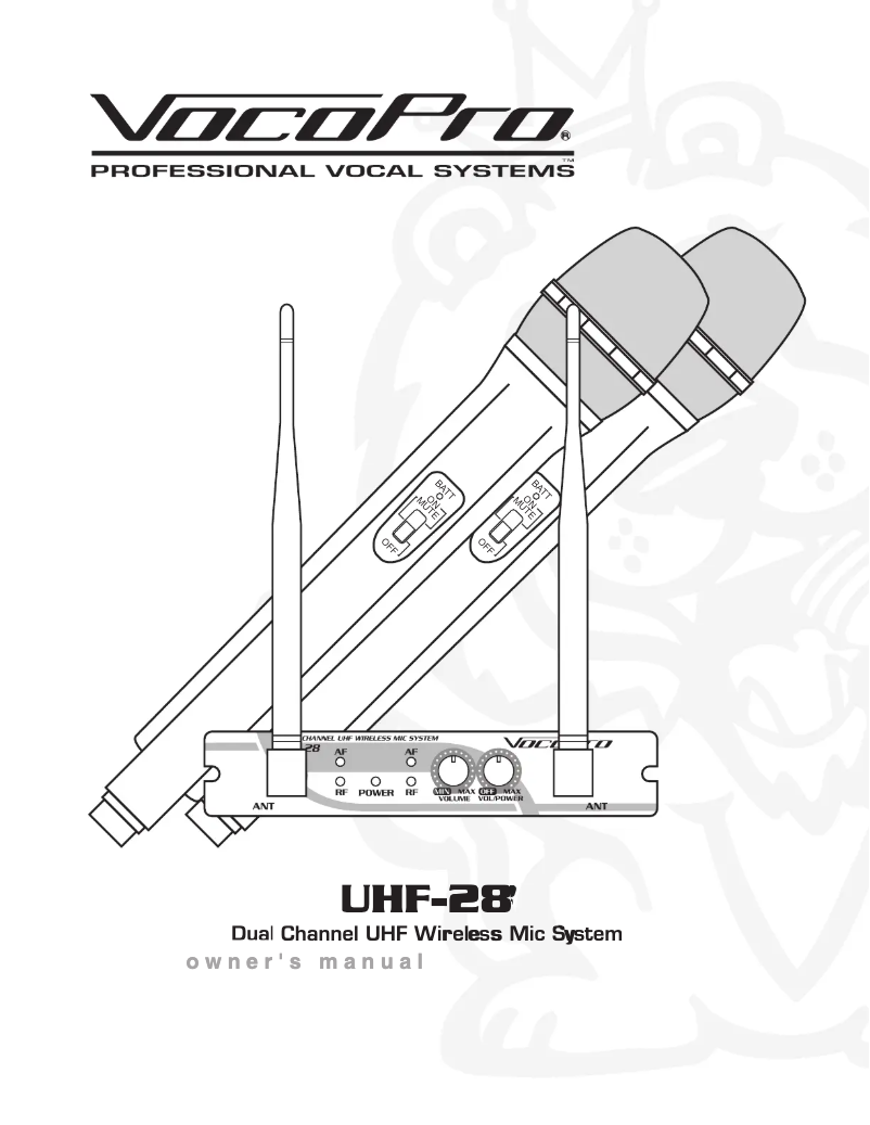 Página 1 del manual Manual de usuario Vocopro UHF-28