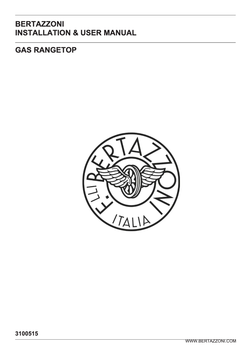 Página 1 del manual Guía de instalación Bertazzoni PROF366RTBXT