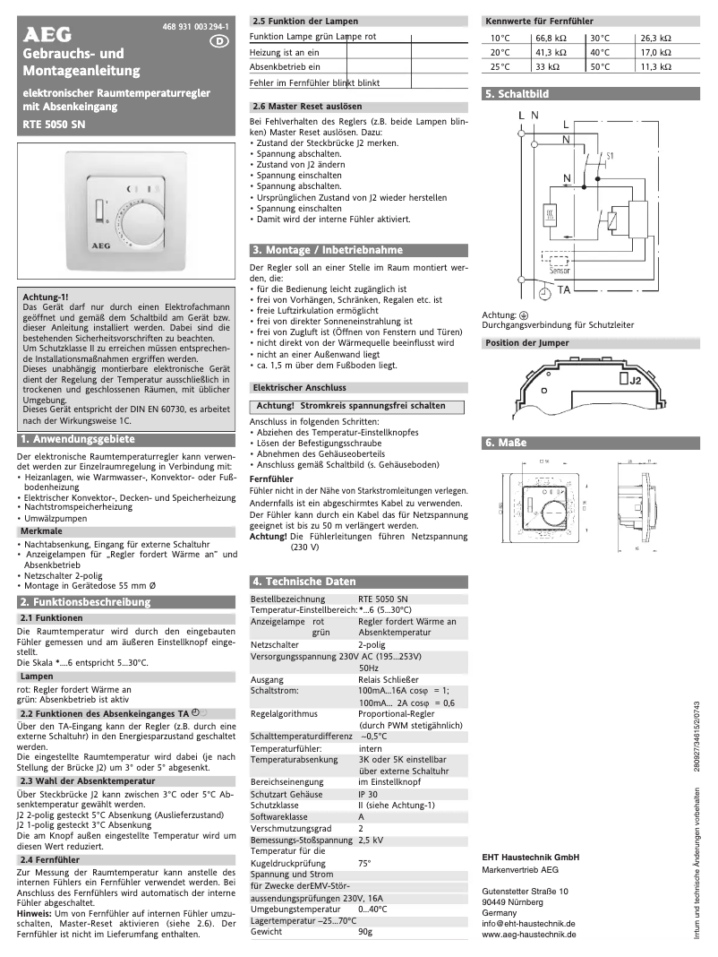 Página 1 del manual Manual de usuario AEG RTE 5050 SN