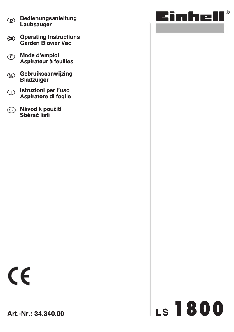 Imagen de la primera página del manual del dispositivo LS 1800