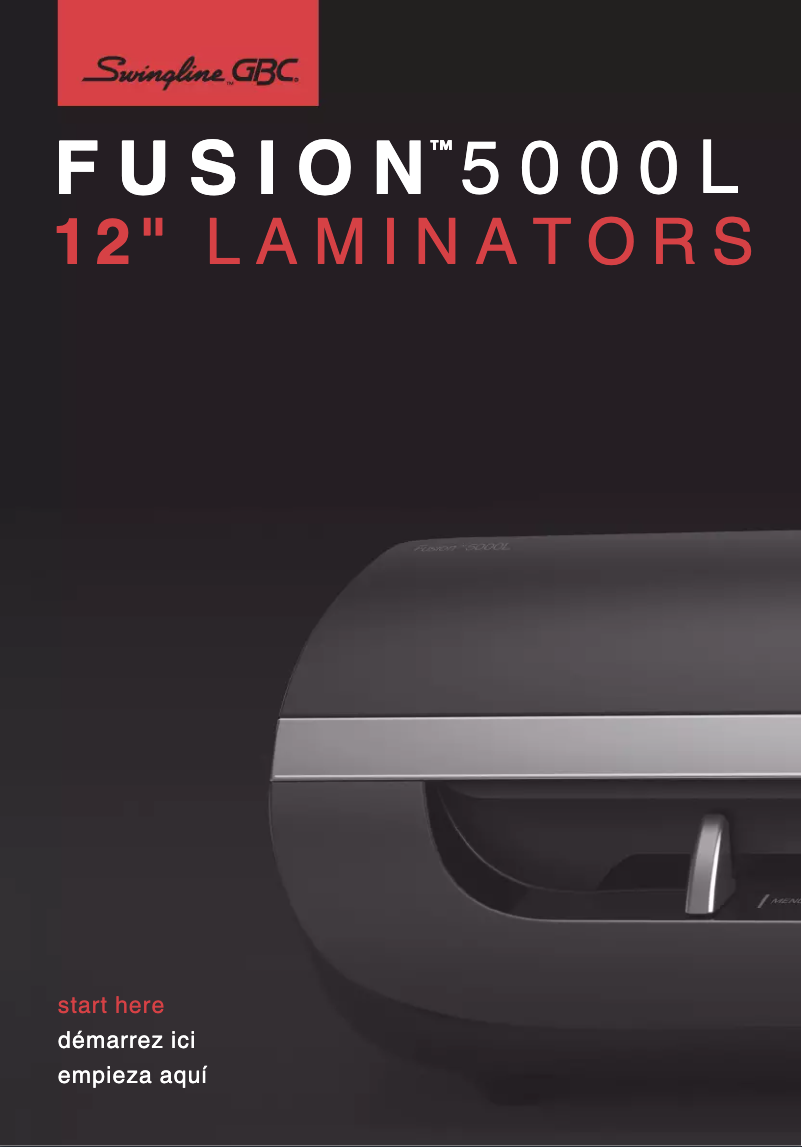 Imagen de la primera página del manual del dispositivo GBC Fusion 5000L Pouch Laminator