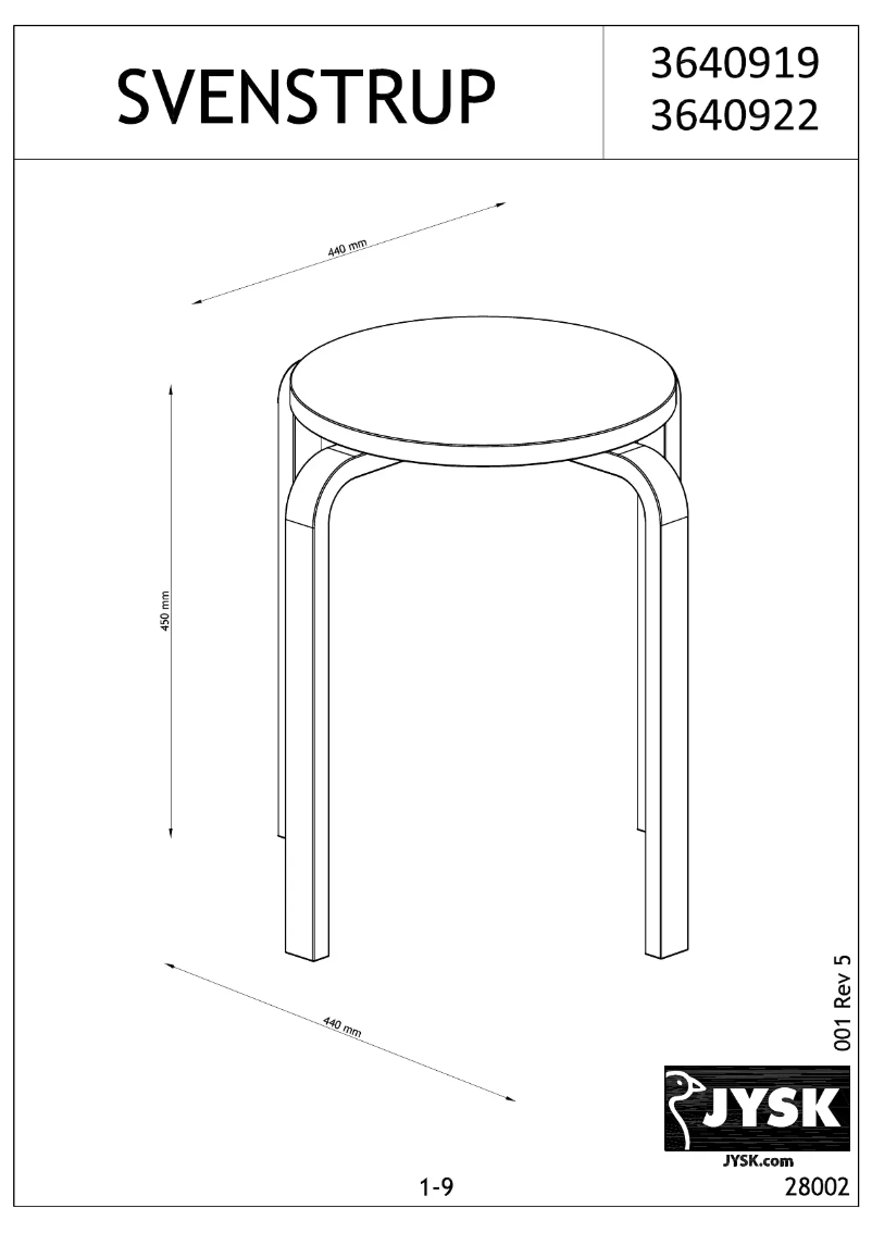 Página 1 del manual Manual de usuario JYSK Svenstrup