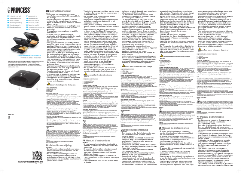 Imagen de la primera página del manual del dispositivo Sandwich Maker 127002