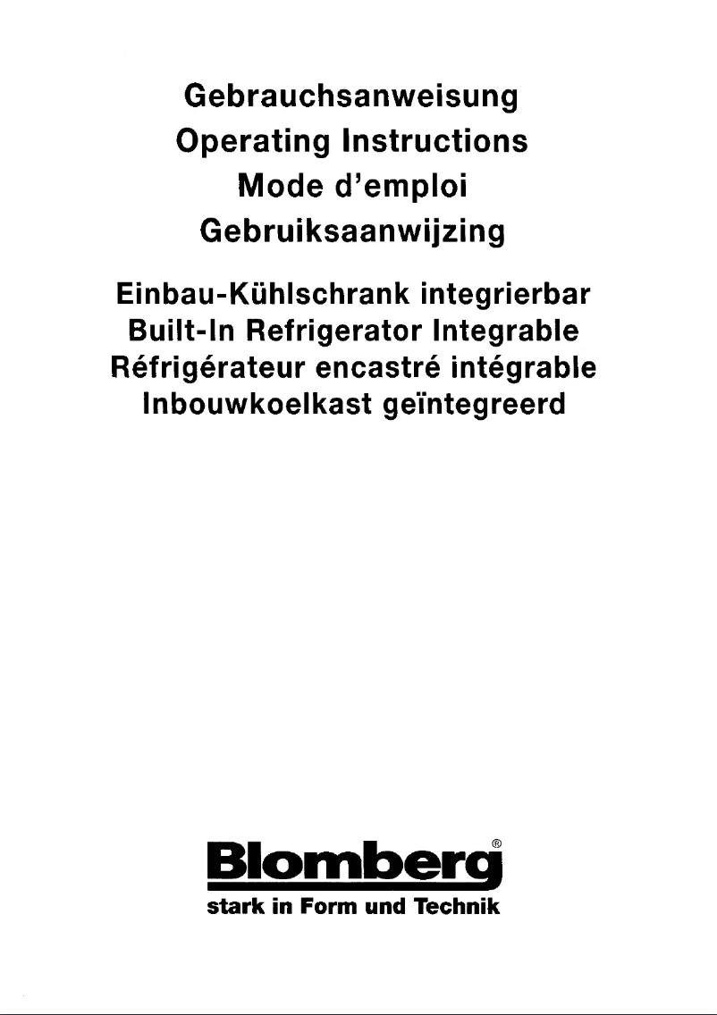 Página 1 del manual Manual de usuario Blomberg KI1220