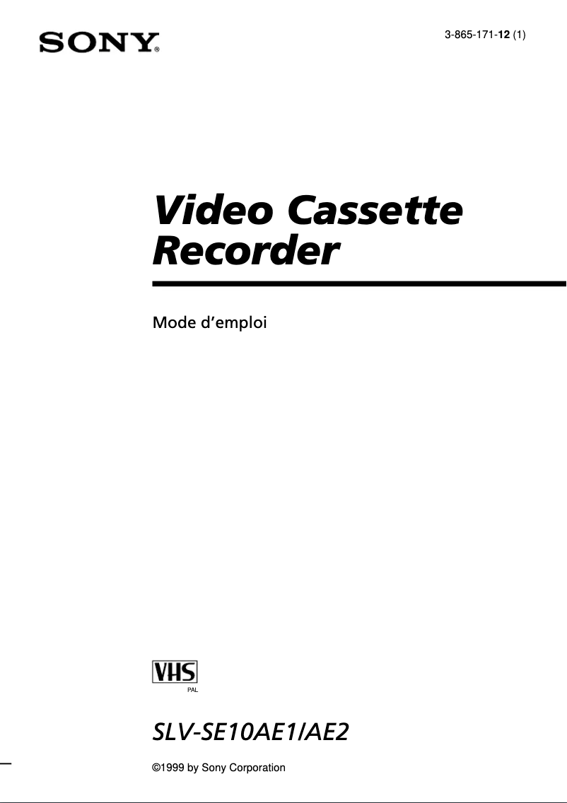 Imagen de la primera página del manual del dispositivo SLV-SE10AE1