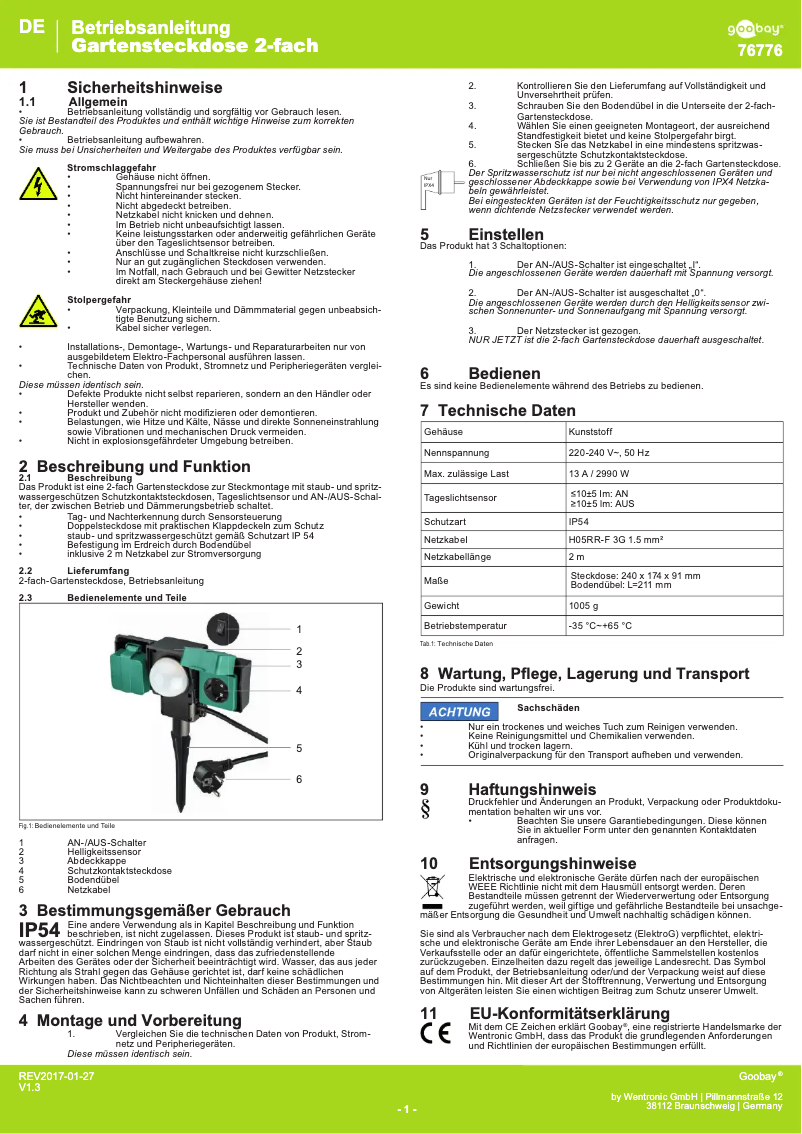 Imagen de la primera página del manual del dispositivo 767761