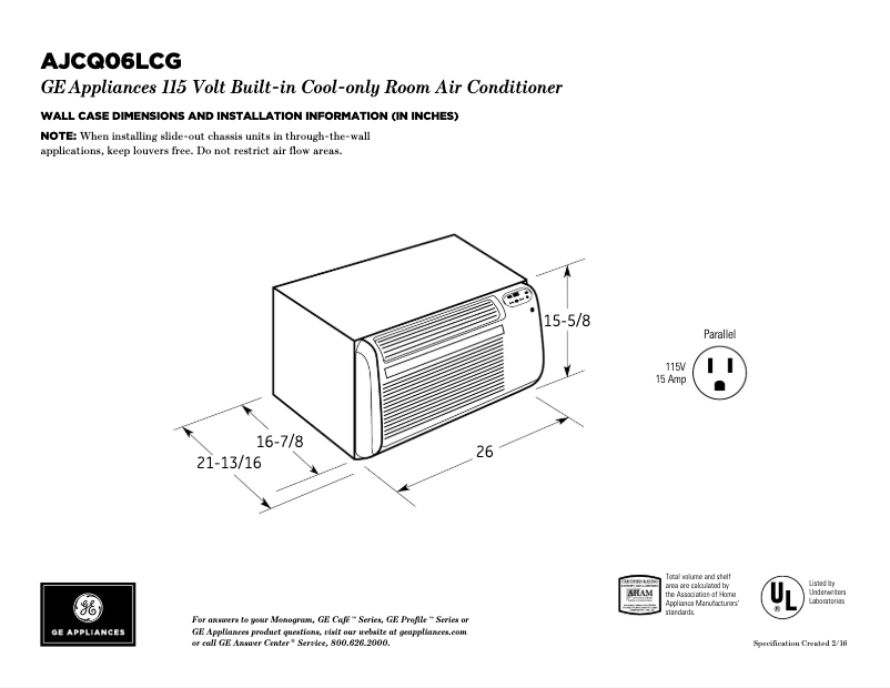 Imagen de la primera página del manual del dispositivo AJCQ06LCG