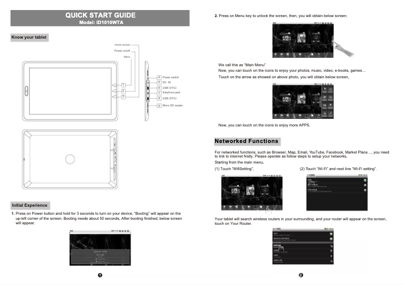 Página 1 del manual Manual de usuario Sungale CyberUs ID1010WTA