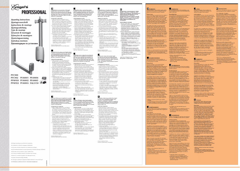 Página nº 1 - Manual de usuario Vogel's PFA9001