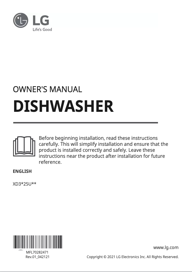 Imagen de la primera página del manual del dispositivo XD3A25UNS