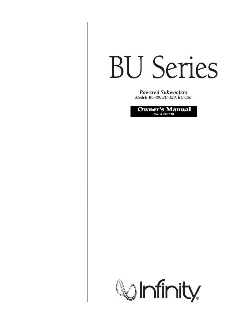 Página 1 del manual Manual de usuario Infinity BU-150