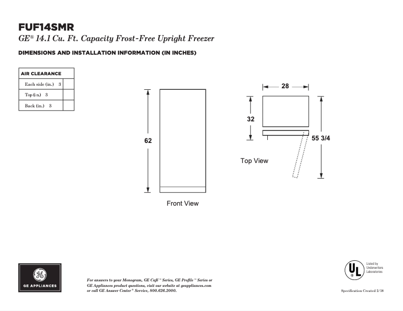 Imagen de la primera página del manual del dispositivo FUF14SMRWW