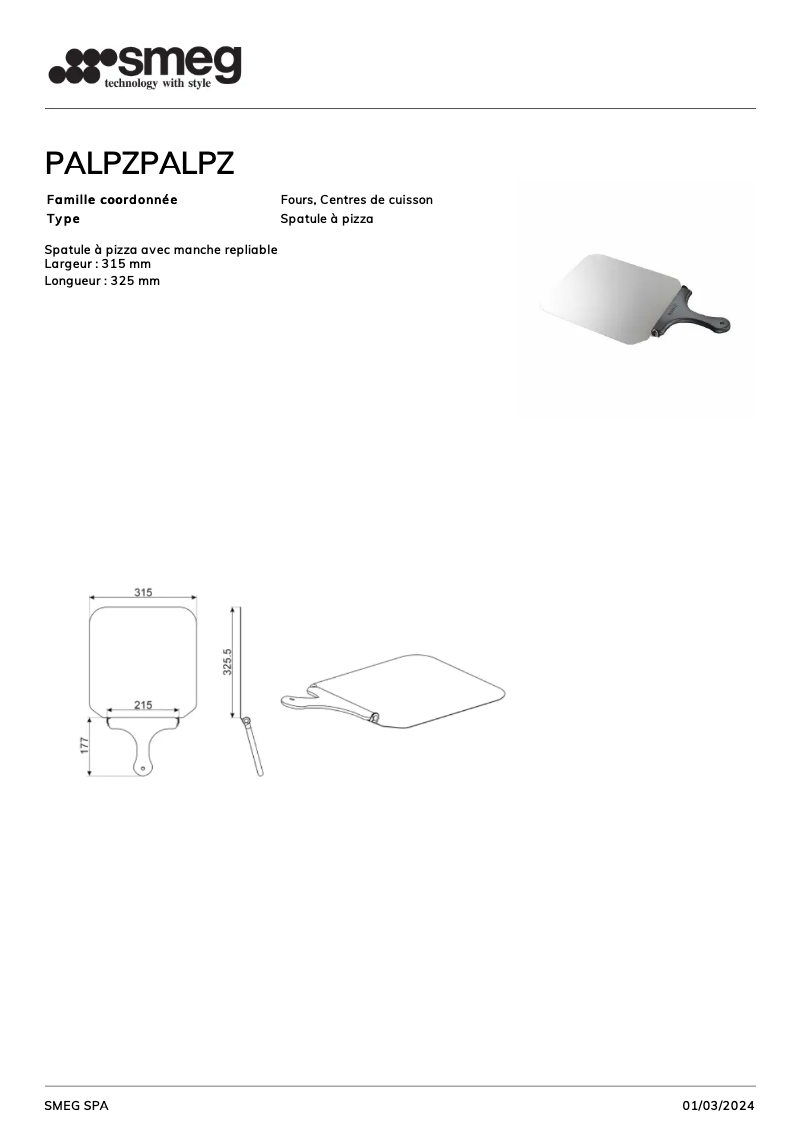 Página nº 1 - Ficha técnica Smeg PALPZ