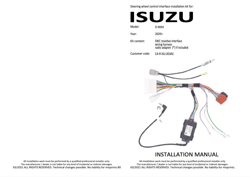 Imagen de la primera página del manual del dispositivo CA-R-ISU.003AE