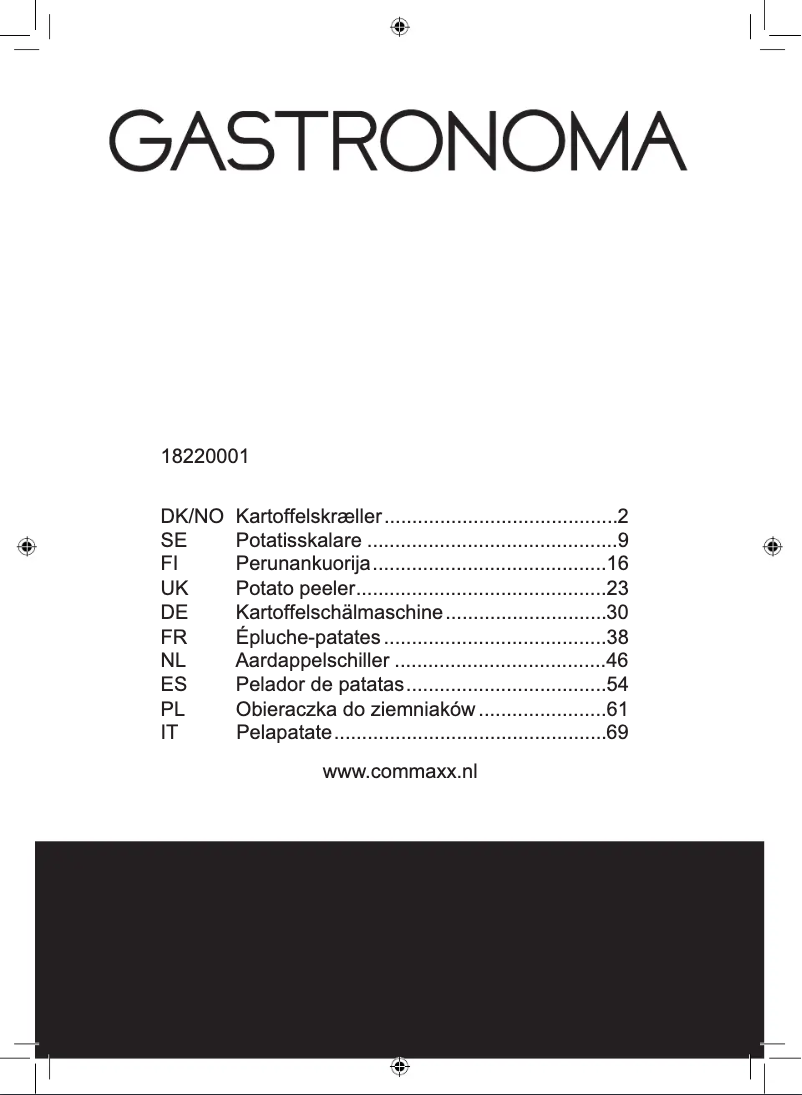 Imagen de la primera página del manual del dispositivo 18220001
