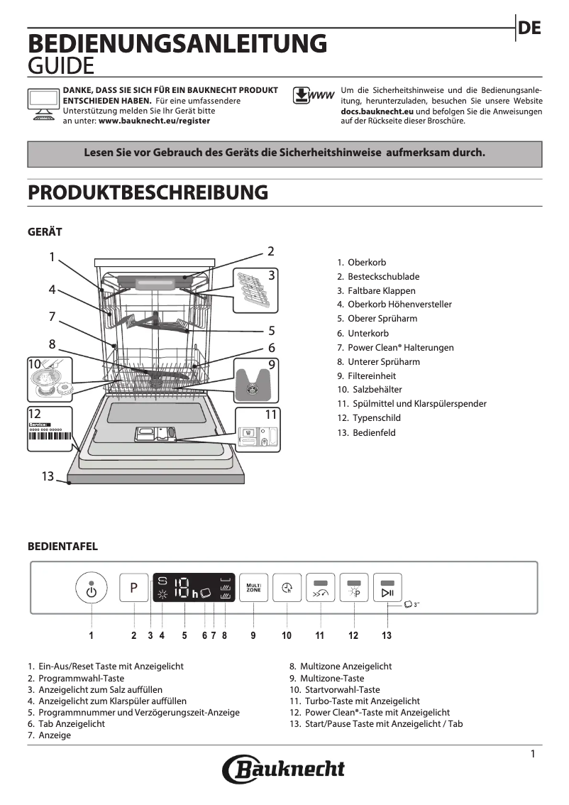 Página 1 del manual Manual de usuario Bauknecht OBIO PowerClean 6330