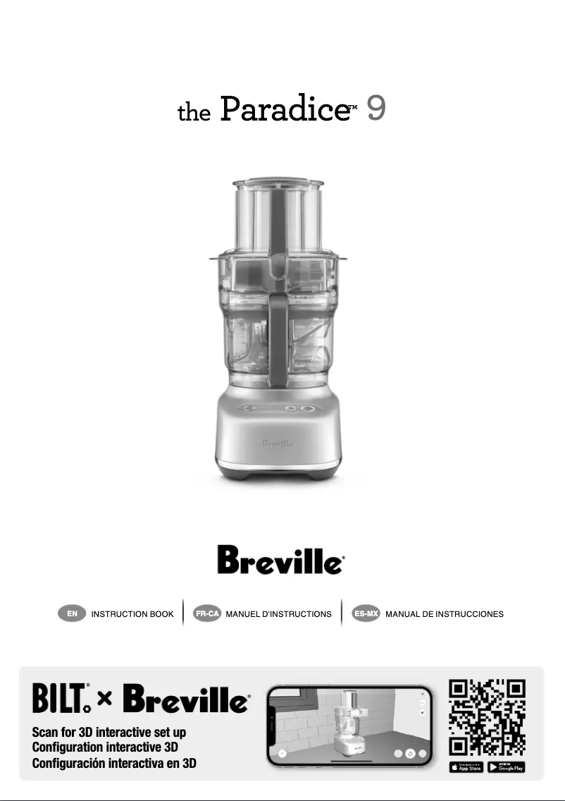 Página 1 del manual Manual de usuario Breville the Paradice 9 BFP638