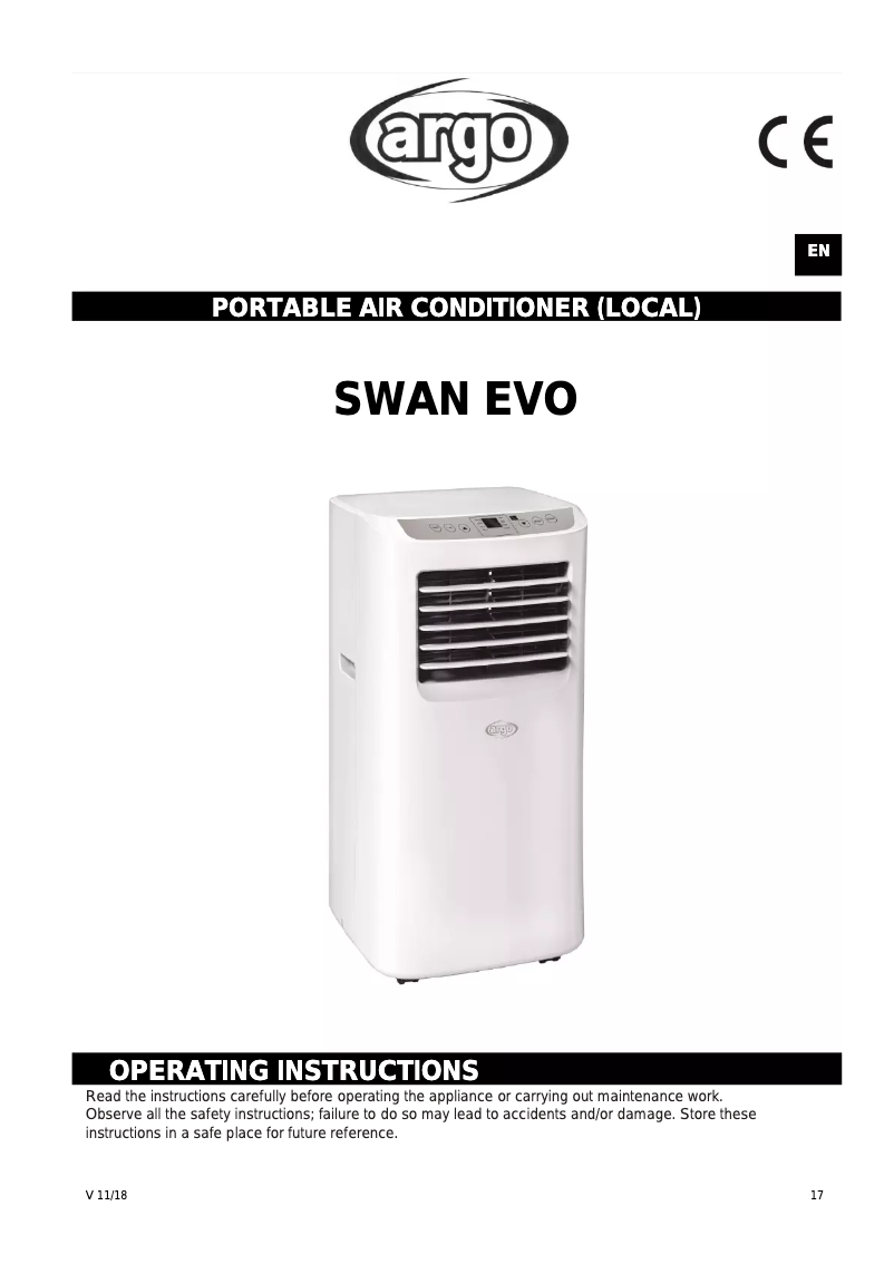 Imagen de la primera página del manual del dispositivo Swan Evo