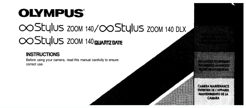 Imagen de la primera página del manual del dispositivo Stylus Zoom 140