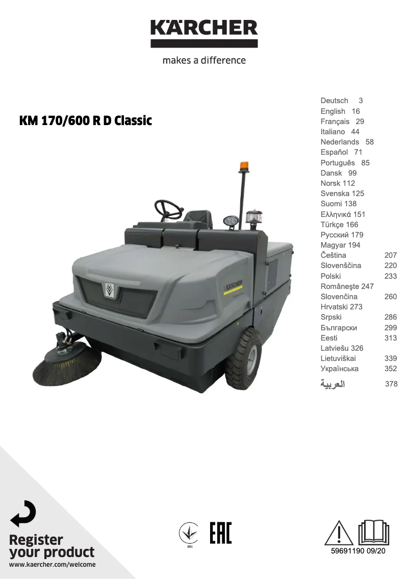 Imagen de la primera página del manual del dispositivo KM 170/600 R D Classic