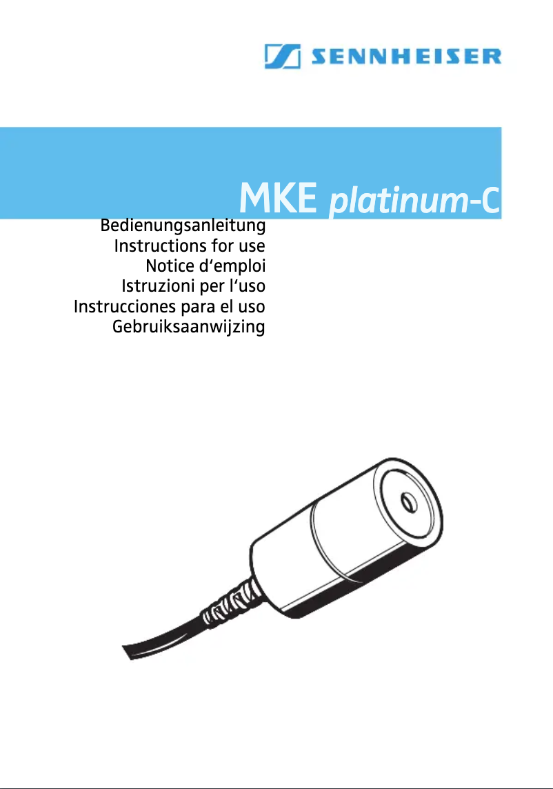 Página 1 del manual Manual de usuario Sennheiser MKE platinum-4-C