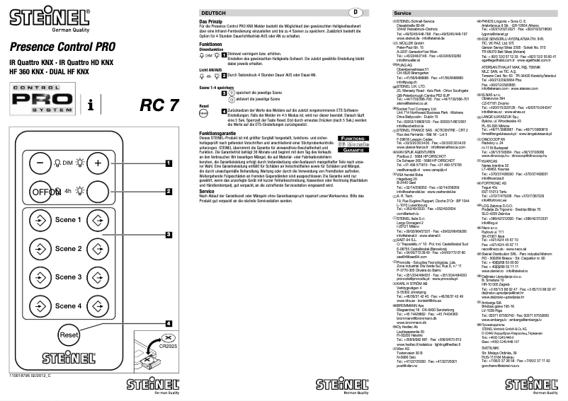 Imagen de la primera página del manual del dispositivo RC7 KNX