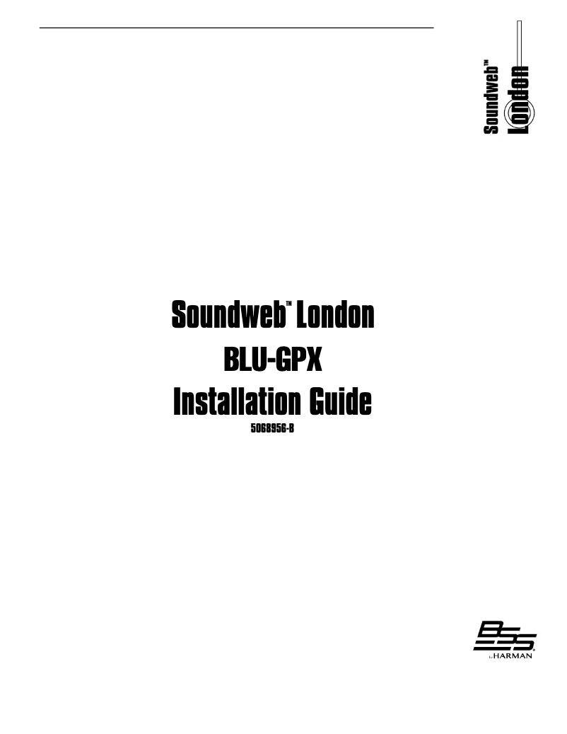 Página nº 1 - Manual de usuario BSS Audio Soundweb London BLU-GPX