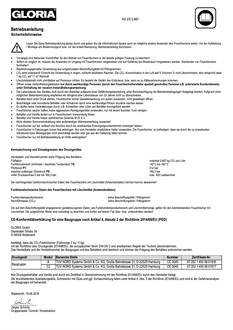 Página 1 del manual Manual de usuario GLORIA KS5ST