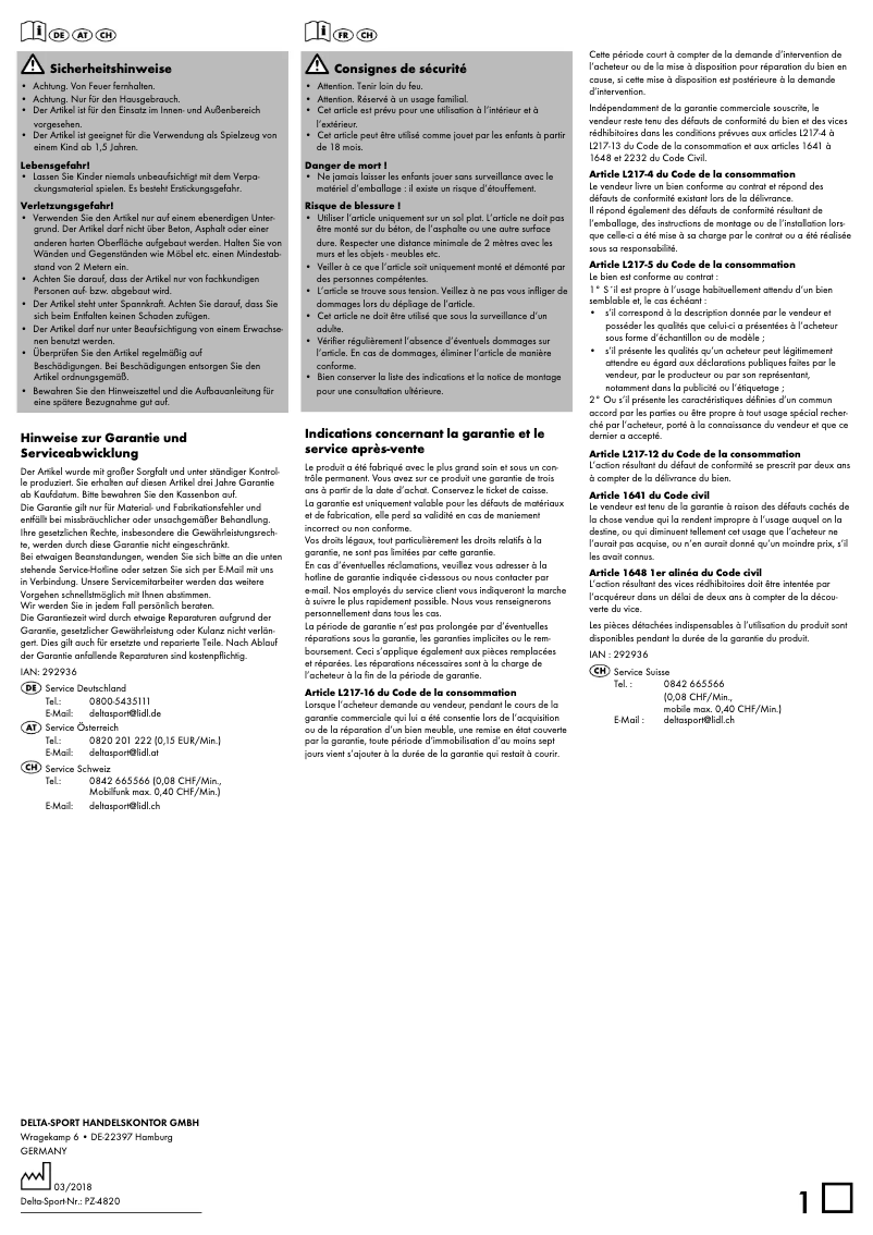 Imagen de la primera página del manual del dispositivo IAN 284791