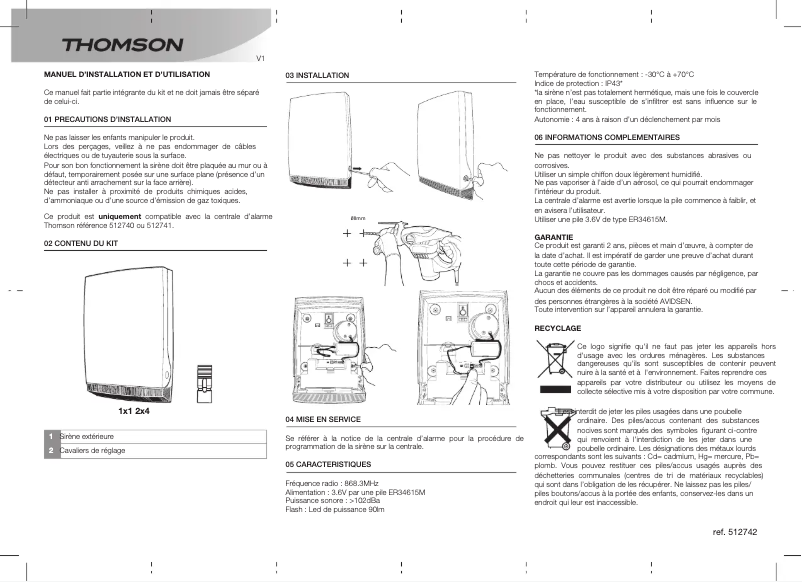 Página 1 del manual Manual de usuario Thomson 512742