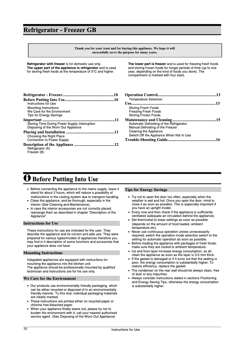 Imagen de la primera página del manual del dispositivo CR321APSX