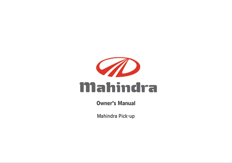Página 1 del manual Manual de usuario Mahindra GOA (2006)