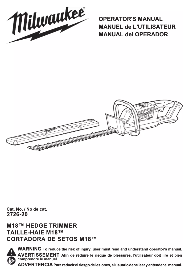 Página 1 del manual Manual de usuario Milwaukee 2726-20