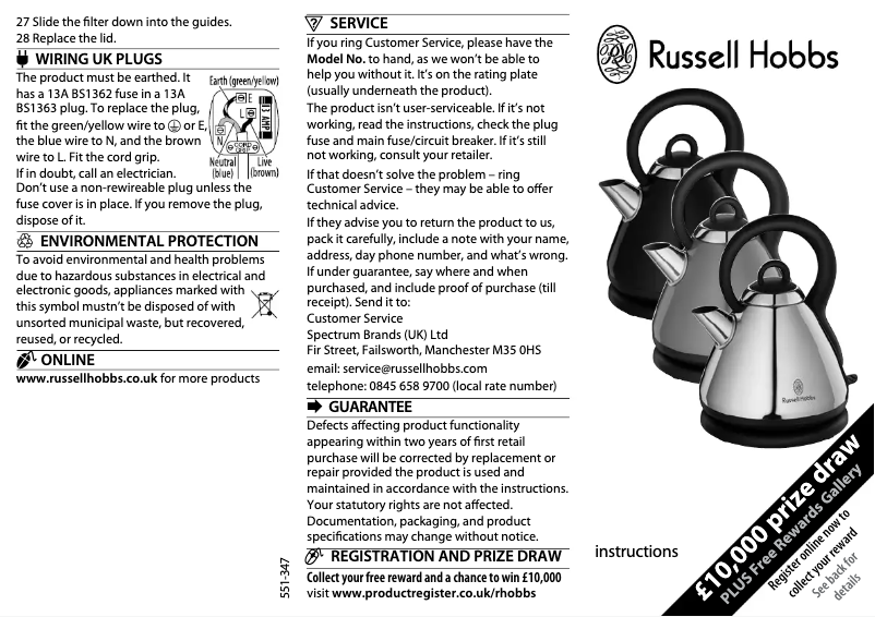Página 1 del manual Manual de usuario Russell Hobbs 19140