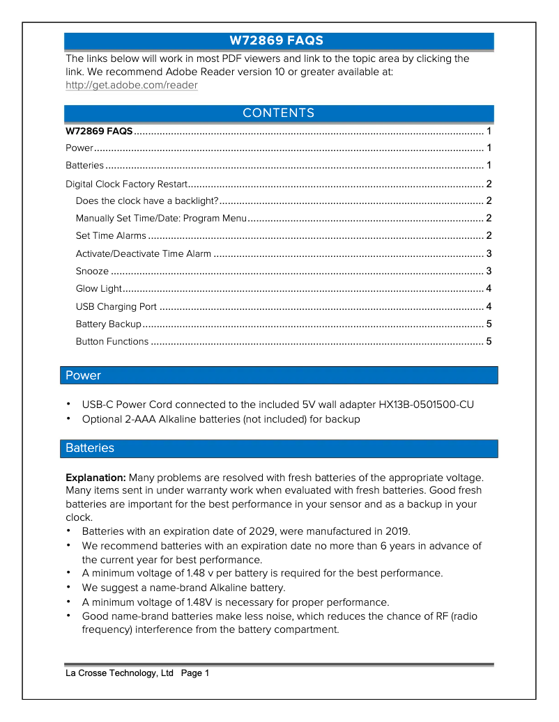 Página nº 1 - Preguntas frecuentes La Crosse Technology W72869