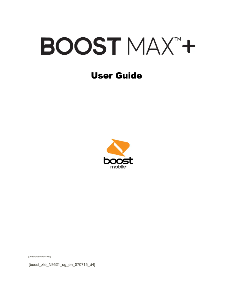 Imagen de la primera página del manual del dispositivo Boost Max
