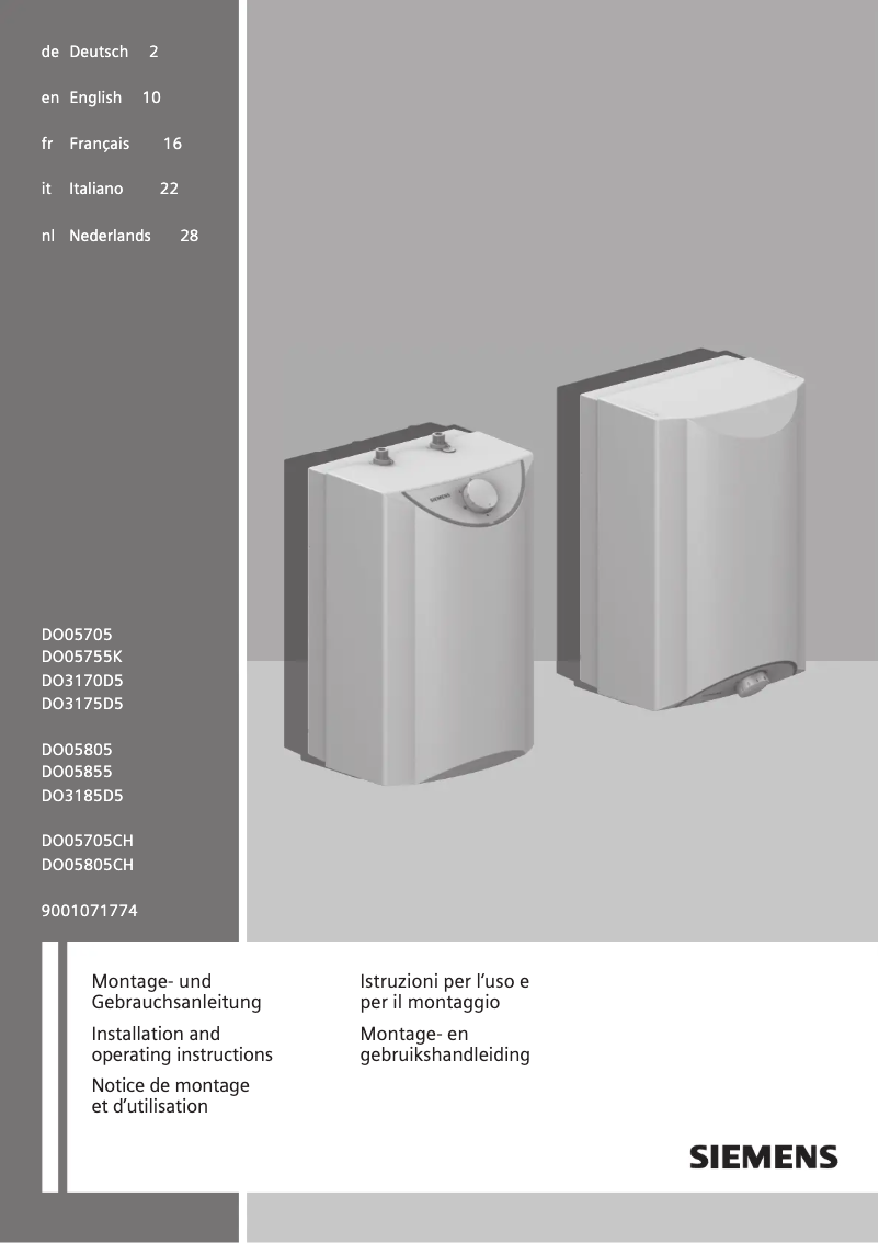 Imagen de la primera página del manual del dispositivo DO05705