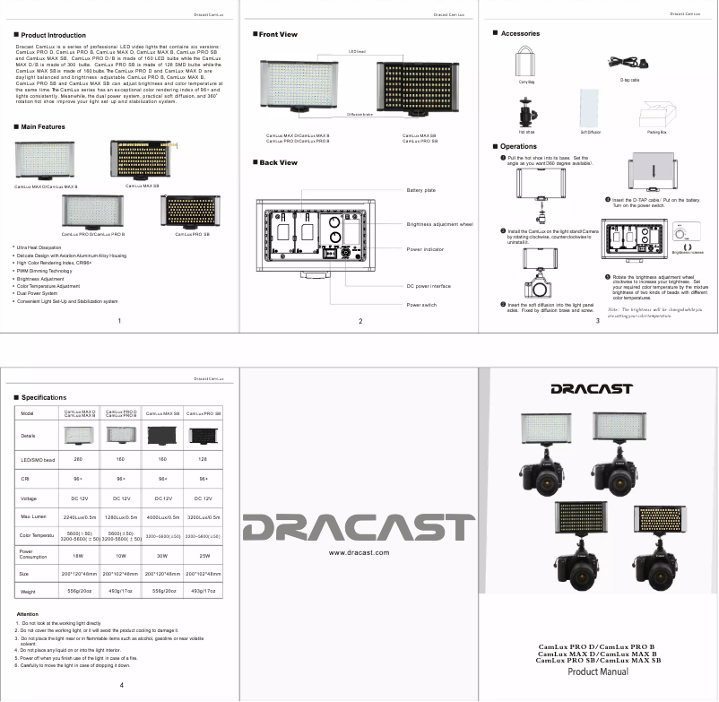 Imagen de la primera página del manual del dispositivo Camlux Max