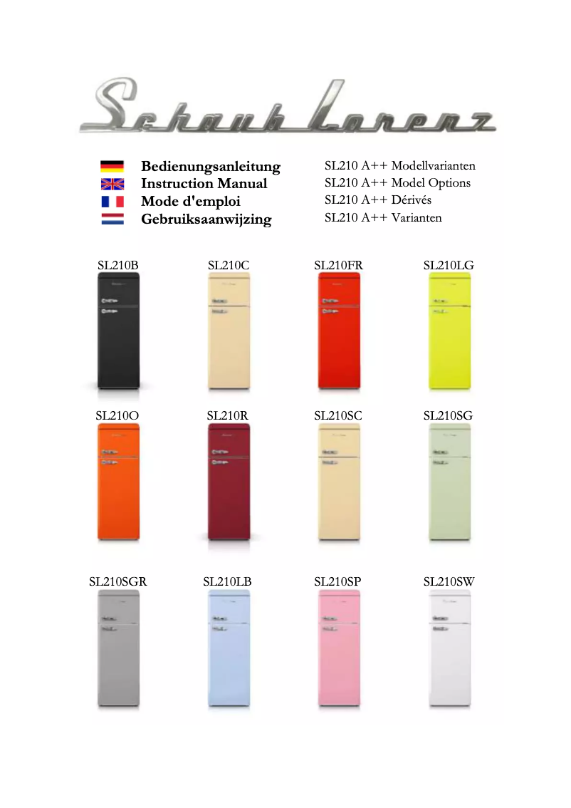 Imagen de la primera página del manual del dispositivo SL210 R
