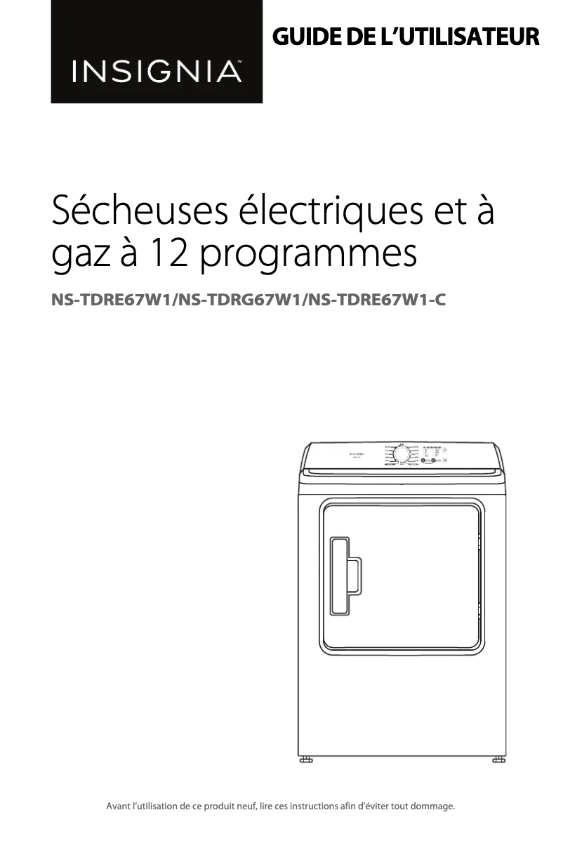 Imagen de la primera página del manual del dispositivo NS-TDRE67W1