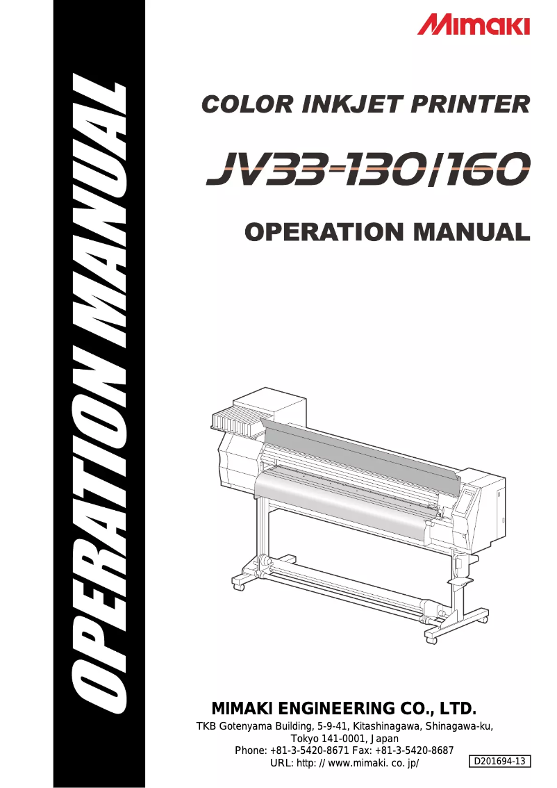 Página 1 del manual Manual de usuario Mimaki JV33-130
