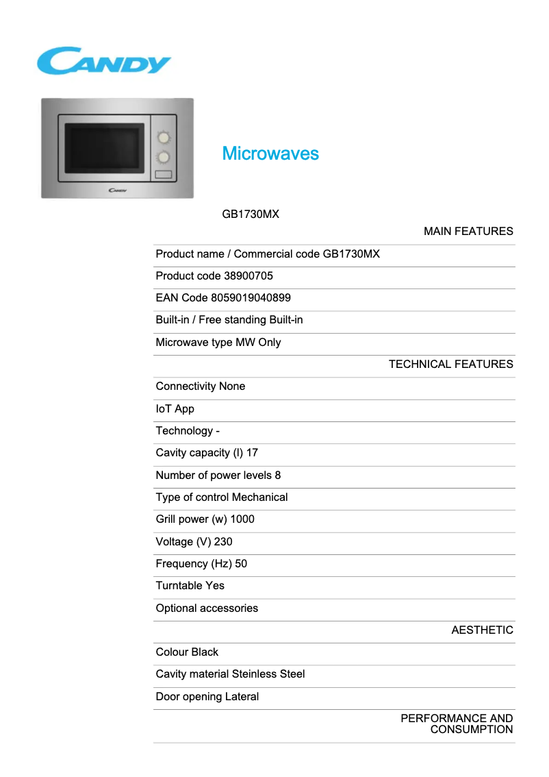 Imagen de la primera página del manual del dispositivo GB1730MX