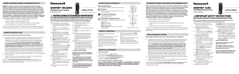 Imagen de la primera página del manual del dispositivo QuietSet HWLHTF210B
