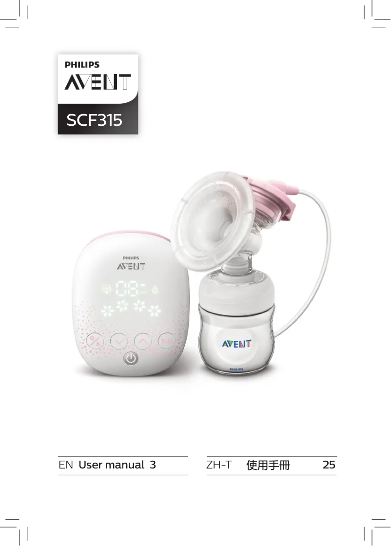 Imagen de la primera página del manual del dispositivo AVENT SCF315