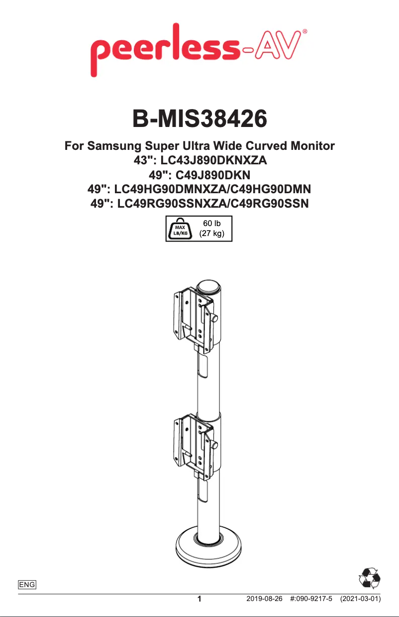 Imagen de la primera página del manual del dispositivo B-MIS38426