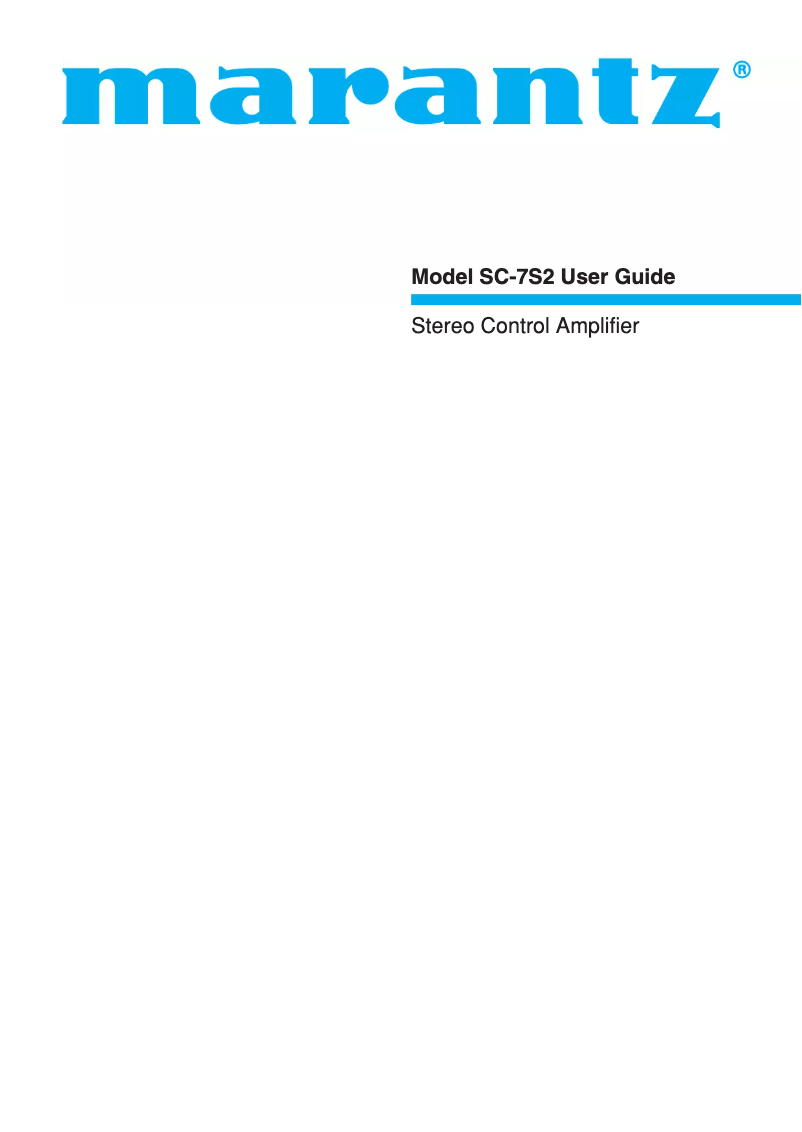 Página 1 del manual Manual de usuario Marantz SC-7S2